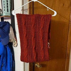 Tickled Pink Cozy burnt orange Knit Scarf